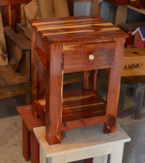 Cedar End Table, Night Stand