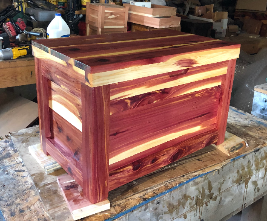 Handcrafted Rustic Cedar Chest with Tray, Quilt, Sewing box, Storage box, Hope Chest, Wedding Gift,