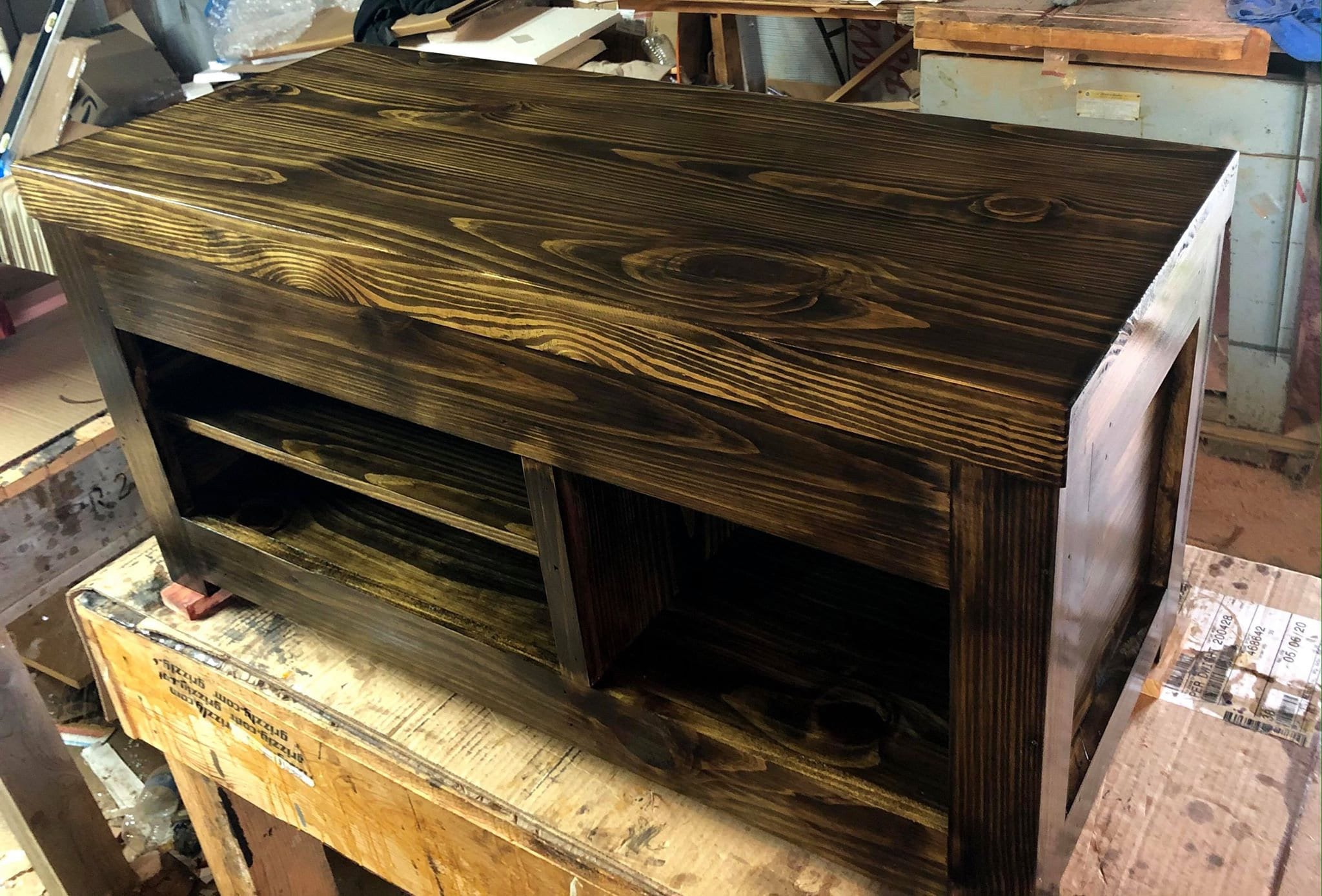 Reclaimed wood hallway bench / shoe storage / shoe bench / shoe